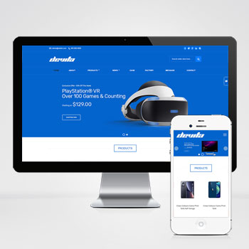 (自适应手机端)蓝色英文外贸网站模板 – 带三级栏目