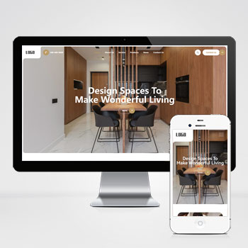 (自适应手机版)响应式室内家居设计英文外贸网站模板