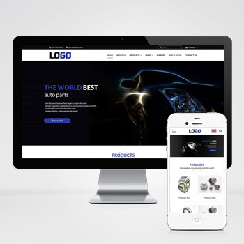 蓝色外贸网站模板